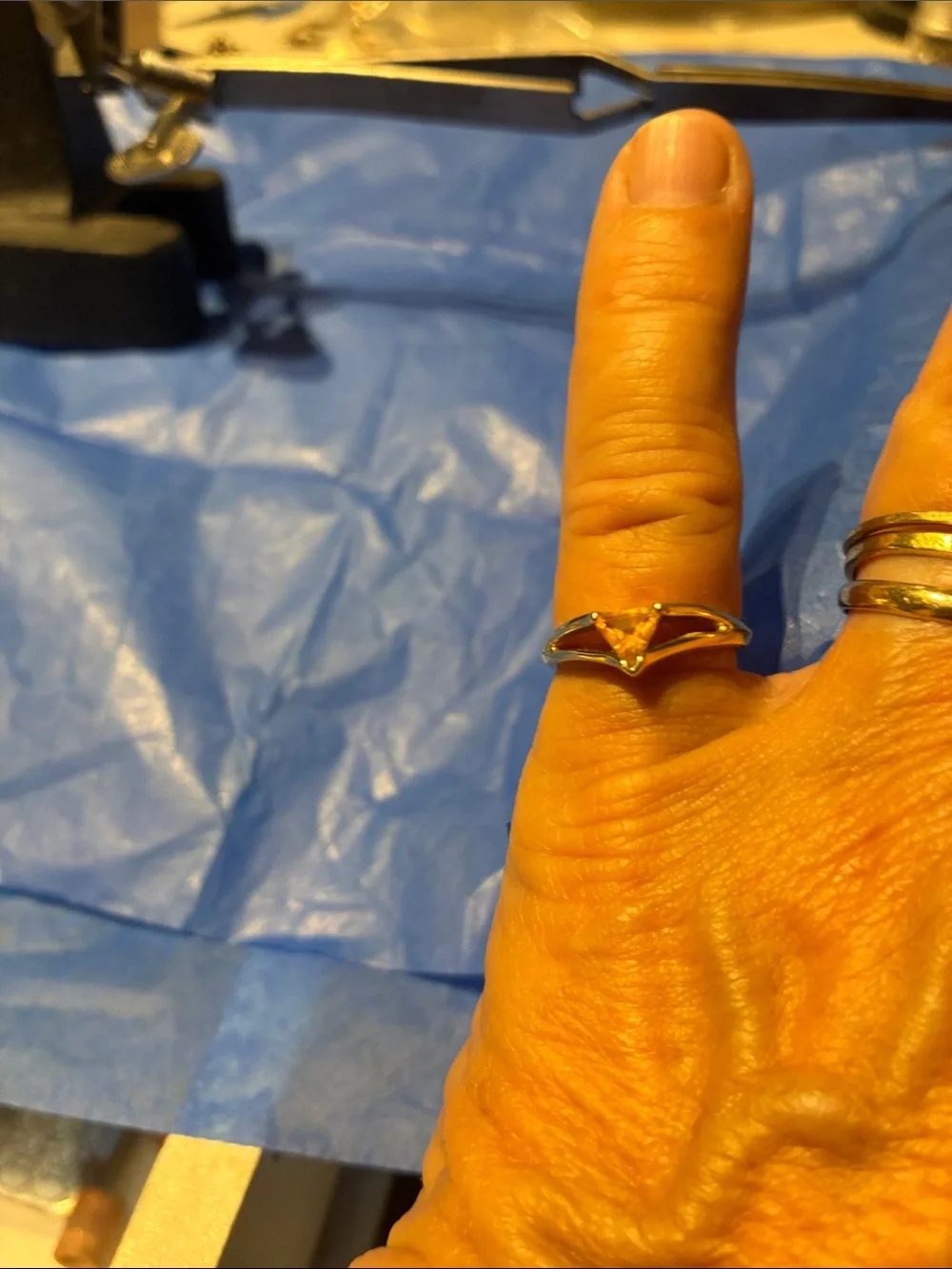 10K Citrine Ring. A unique and elegant shape.  2.70 grams.  Size 7